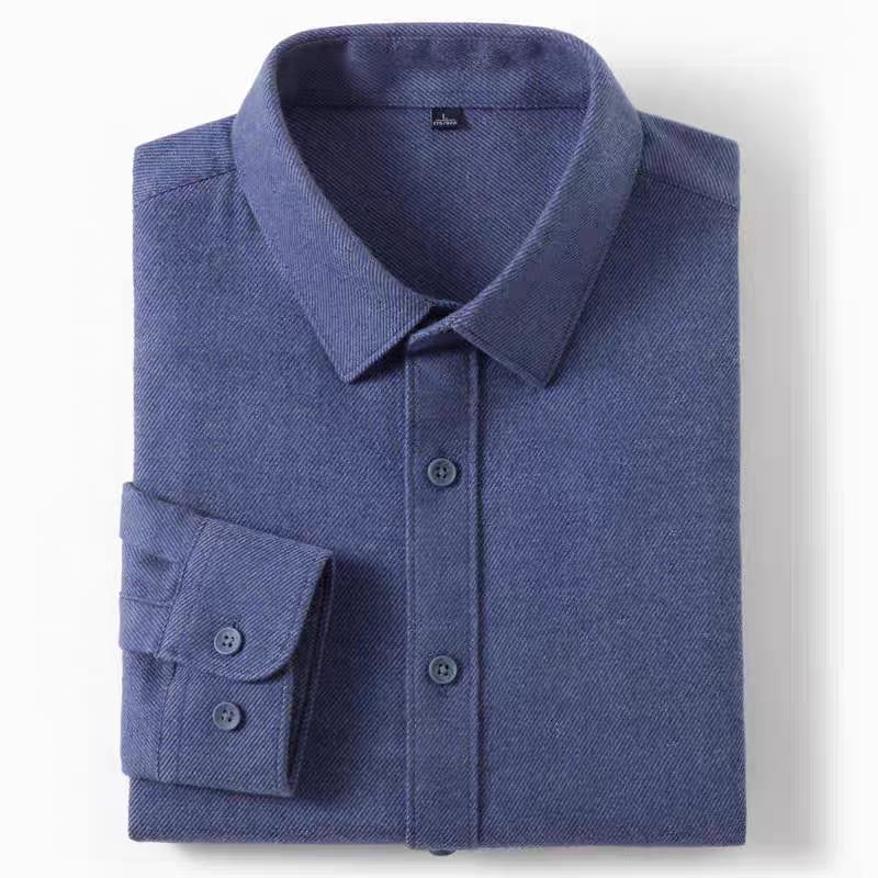 Men's Navy Blue Brushing Regular Fit Full Sleeve Shirt -