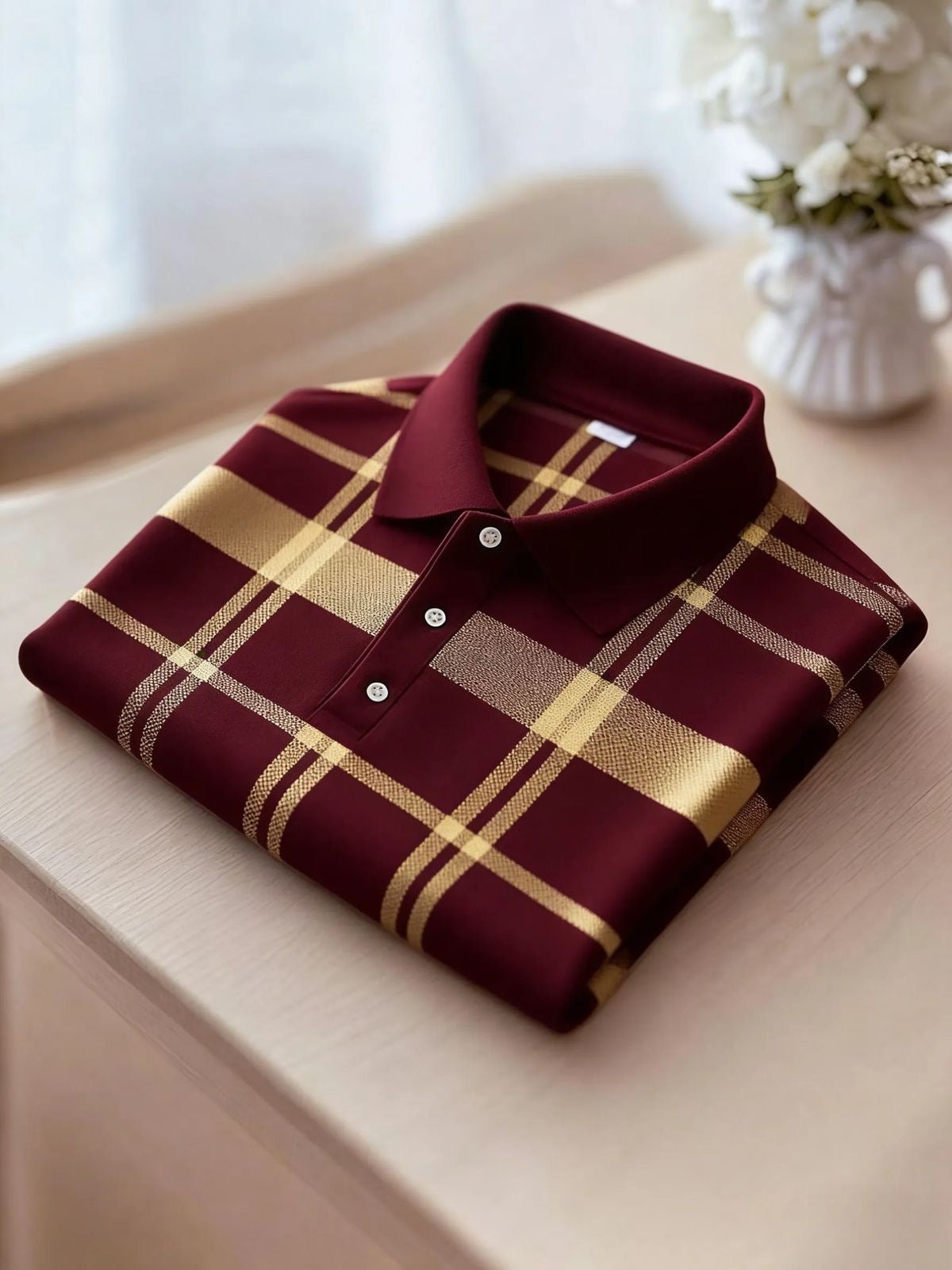 Premium Brown & White Stripe Formal Shirt
