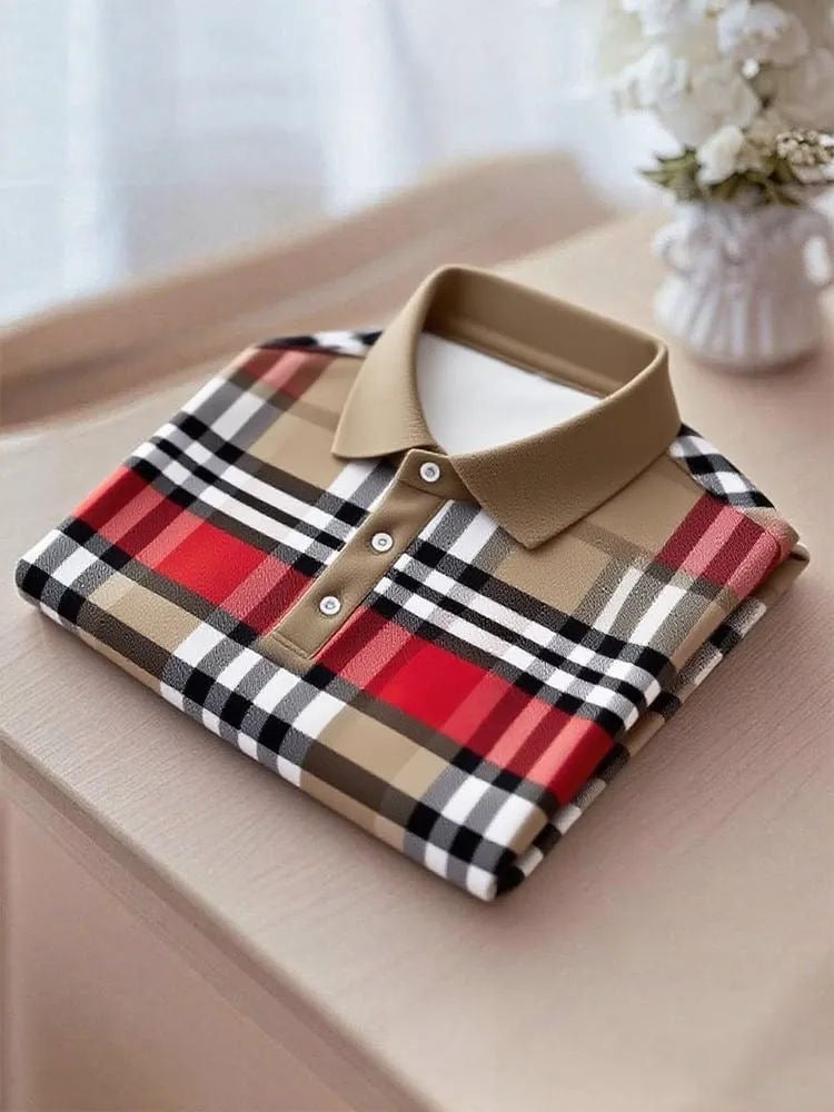 Classic Red & White Stripe Formal Shirt