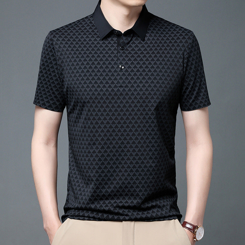 Men's Black Printed Half Sleeve T-Shirt -