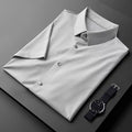 Men's Gray Textured Half Sleeve Shirt -