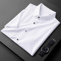 Men's White Textured Half Sleeve Shirt -