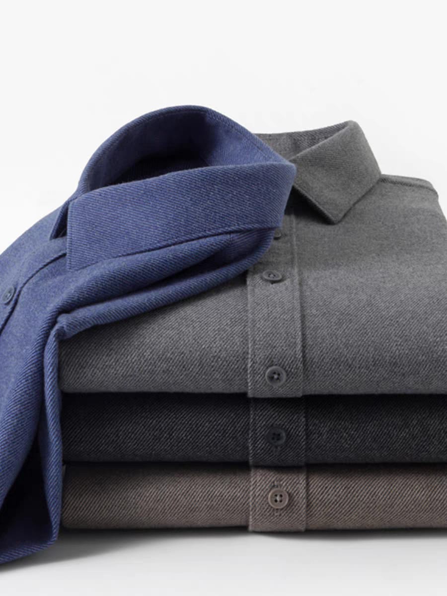 Men's Navy Blue Brushing Regular Fit Full Sleeve Shirt -