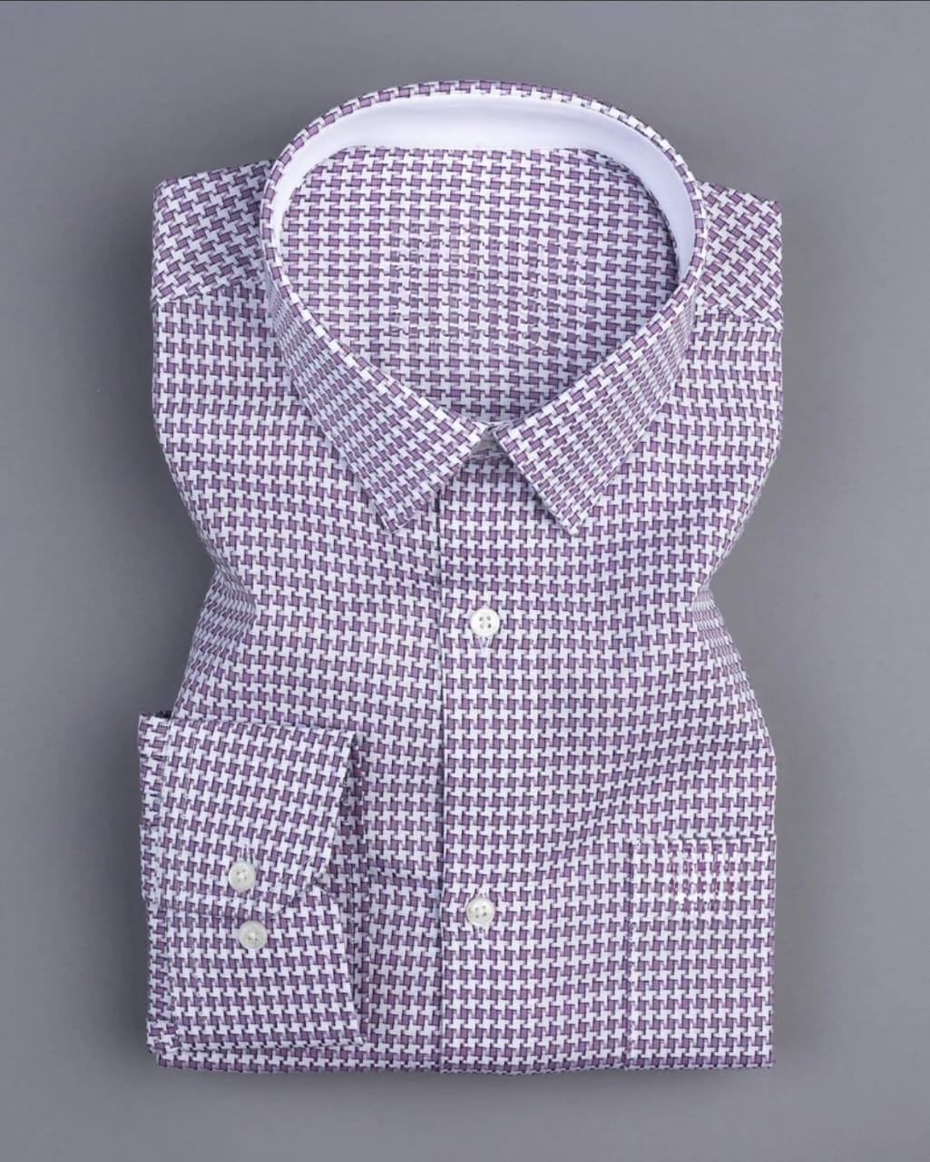 Men's Purple Regular Fit Pure Cotton Shirt -