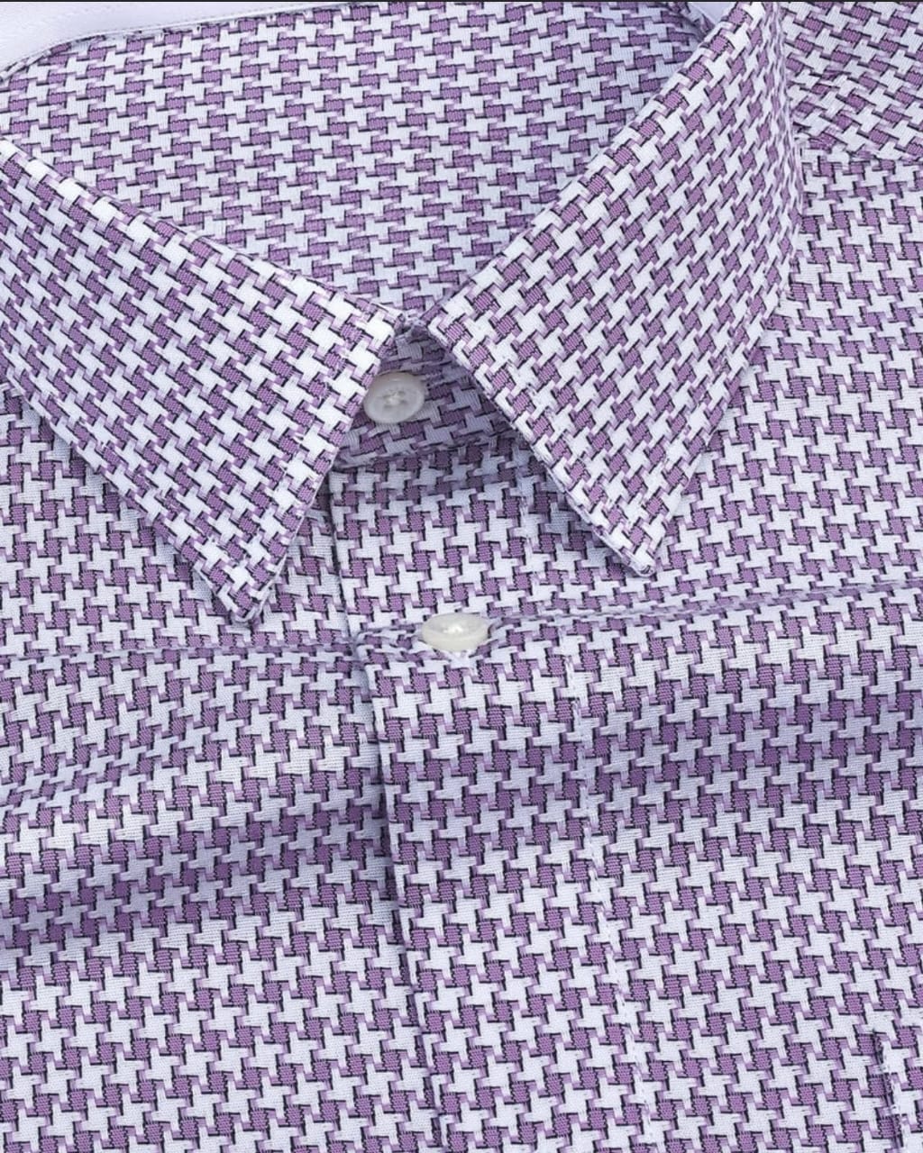 Men's Purple Regular Fit Pure Cotton Shirt -