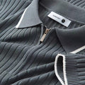 Men's Grey Woolan Zip Half Sleeve T-Shirt -
