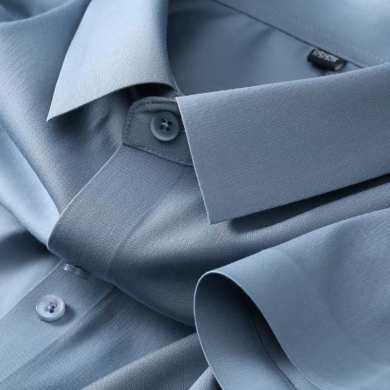 Men's Sky Blue Shatin Half Sleeve Shirt -