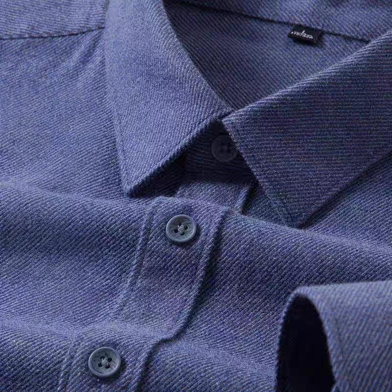 Men's Navy Blue Brushing Regular Fit Full Sleeve Shirt -