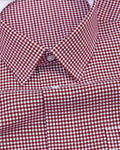 Men's Maroon Regular Fit Checks Full Sleeve Shirt -