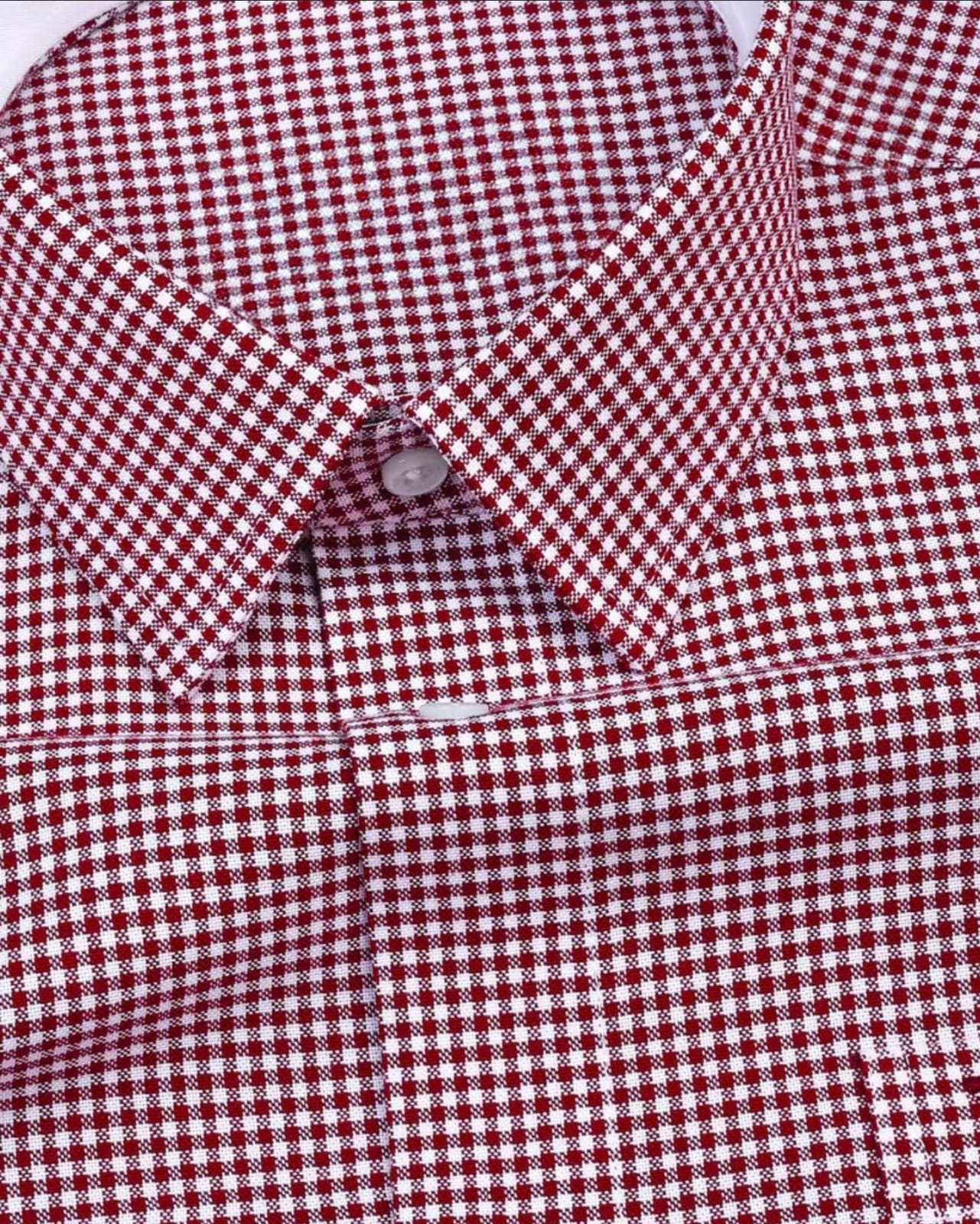 Men's Maroon Regular Fit Checks Full Sleeve Shirt -