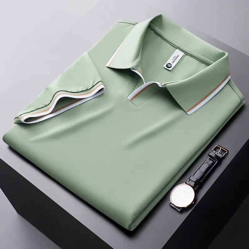 Premium Sage Green Contrast Collar Polo T-Shirt